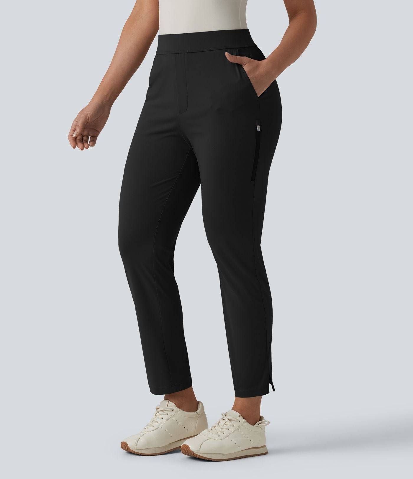 Pantalon de golf fuselé taille haute avec poches