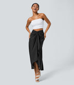 Jupe fluide de Vacances Breezeful™ Séchage Rapide Taille Haute Dos Noué Torsadé