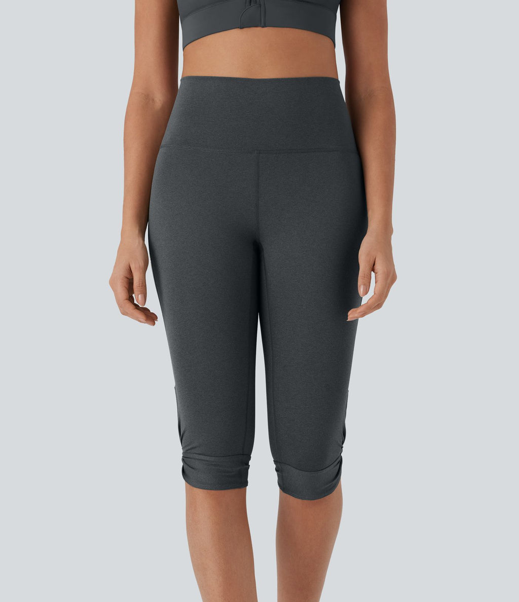 Leggings corsaire de yoga à taille haute, découpes, détails torsadés, séchage rapide et poche