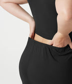 Combishort casual grande taille froncé côtelé sans manches à col V avec brassière intégrée et poches - Édition Easy Peasy