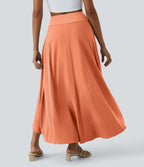 Jupe Longue Casual Breezeful™ Taille Haute à Volants 2en1 Fluide Sèchement Rapide Quotidien Maxi