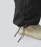 Jogging cargo ample décontracté taille haute avec cordon de serrage avec poches
