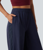 Pantalon sport coupe droite taille mi-haute mesh contrasté effet frais InstantCool séchage rapide avec poches, protection solaire UPF40+