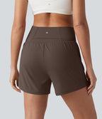Short de yoga SoftlyZero™ Airy croisé taille haute 2-en-1 effet frais InstantCool 12,5 cm avec poches