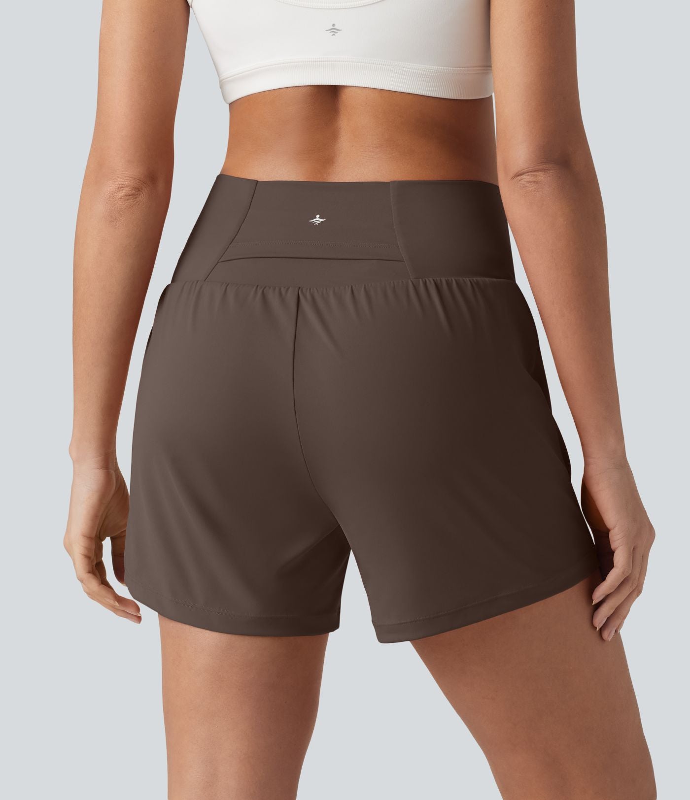 Short de yoga SoftlyZero™ Airy croisé taille haute 2-en-1 effet frais InstantCool 12,5 cm avec poches