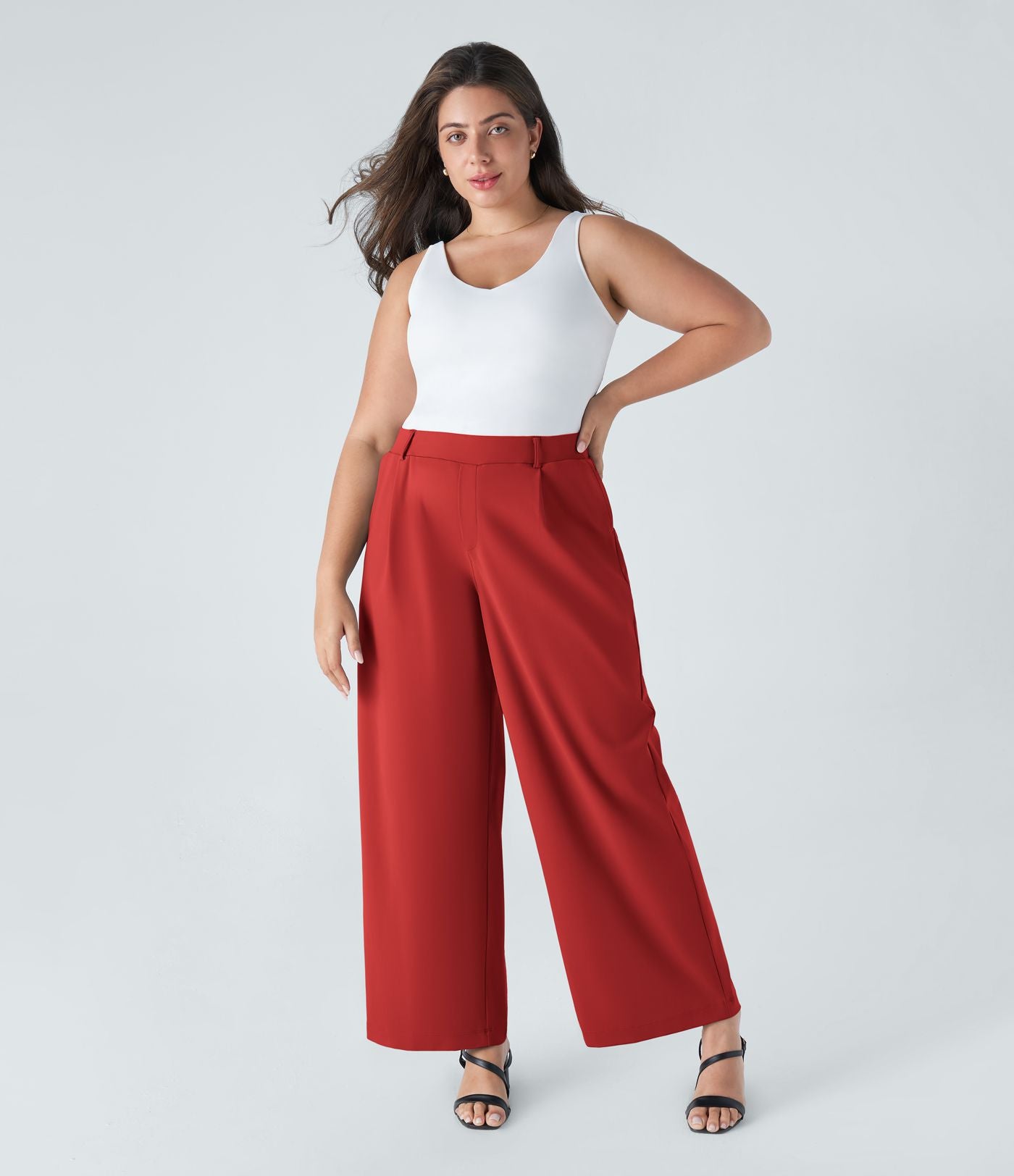Pantalon de travail grande taille coupe droite taille haute Halara Flex™ DayStretch avec poches