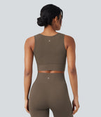 Brassière de sport yoga courte maintien léger col U en maille gaufrée sans couture OneForm Seamless Flow