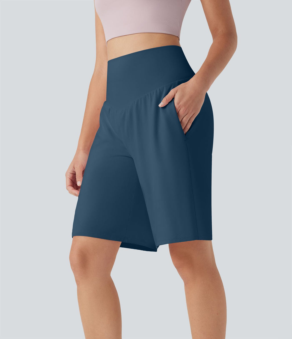 Bermuda SoftlyZero™ Airy de yoga taille haute avec poches multiples et effet frais InstantCool
