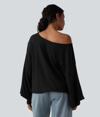 Sweat-shirt col bateau manches longues