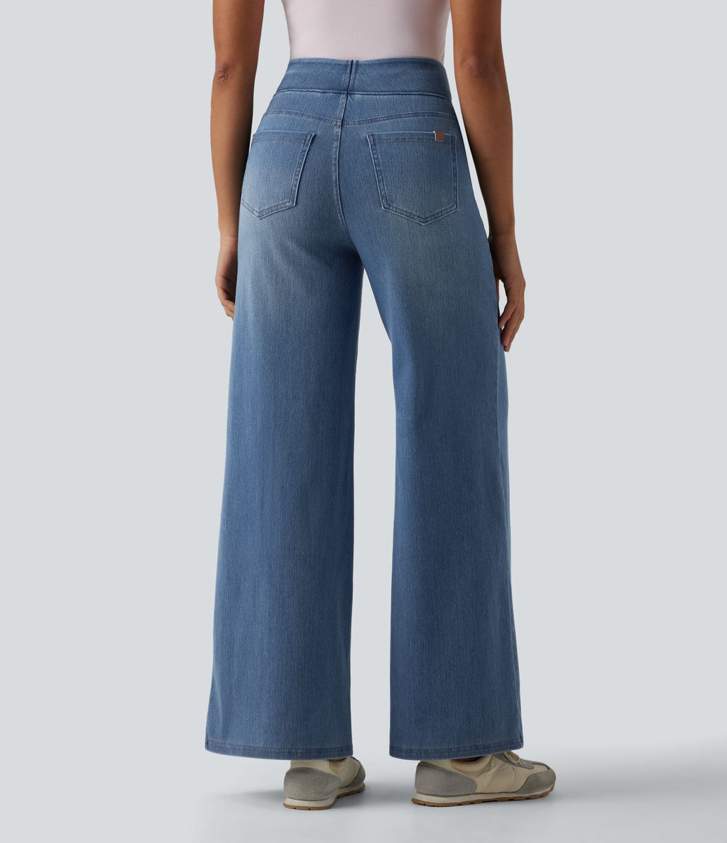 Jean large décontracté Halara Flex™ taille haute gainant avec poches