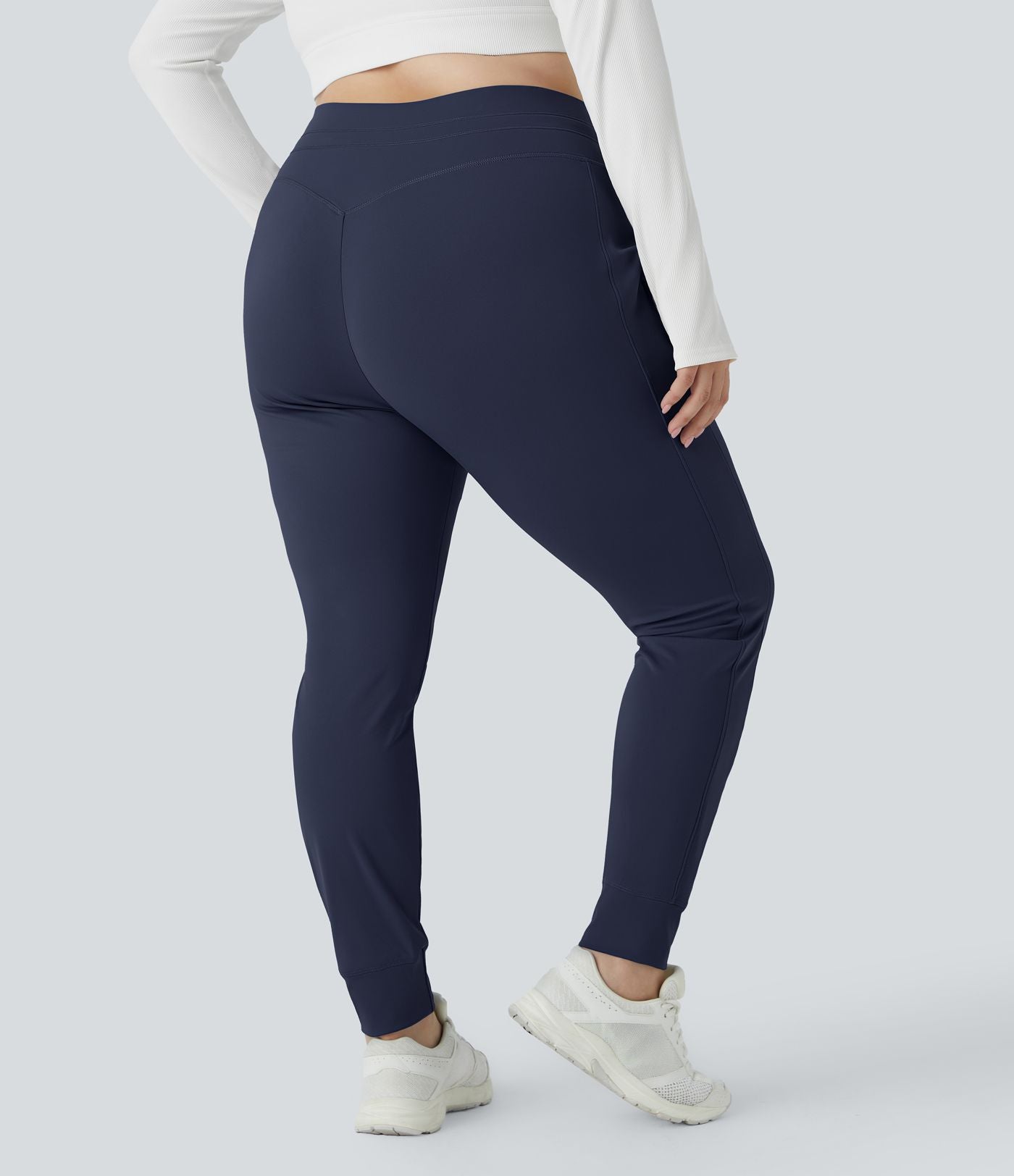 Jogging grande taille SoftlyZero™ Airy taille haute avec cordon de serrage poches latérales longueur complète effet frais InstantCool, protection solaire UPF50+