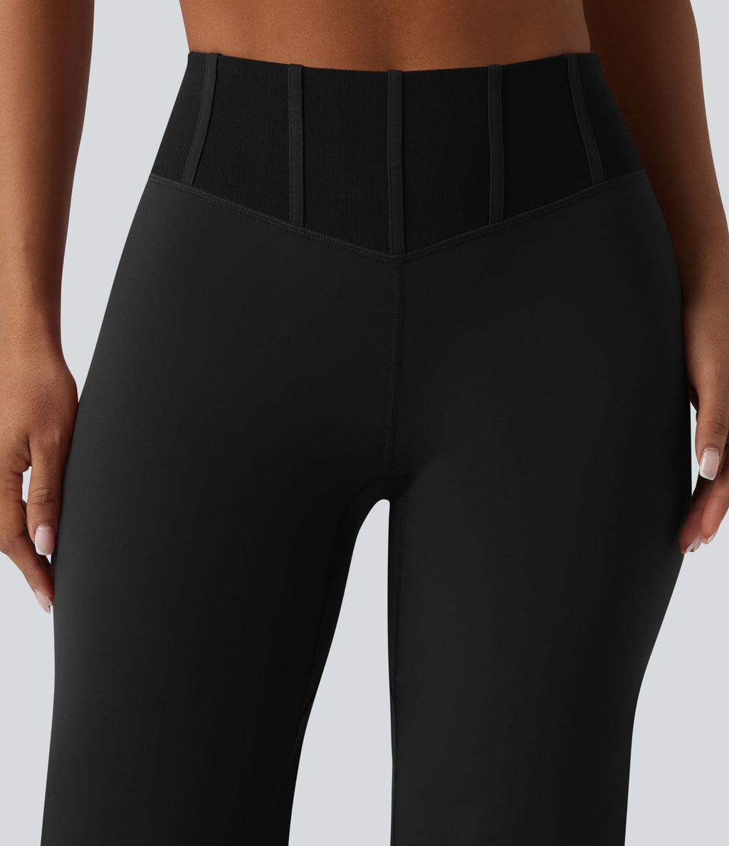 Pantalon yoga Halara UltraSculpt™ gainant coupe droite taille haute avec mesh contrastant