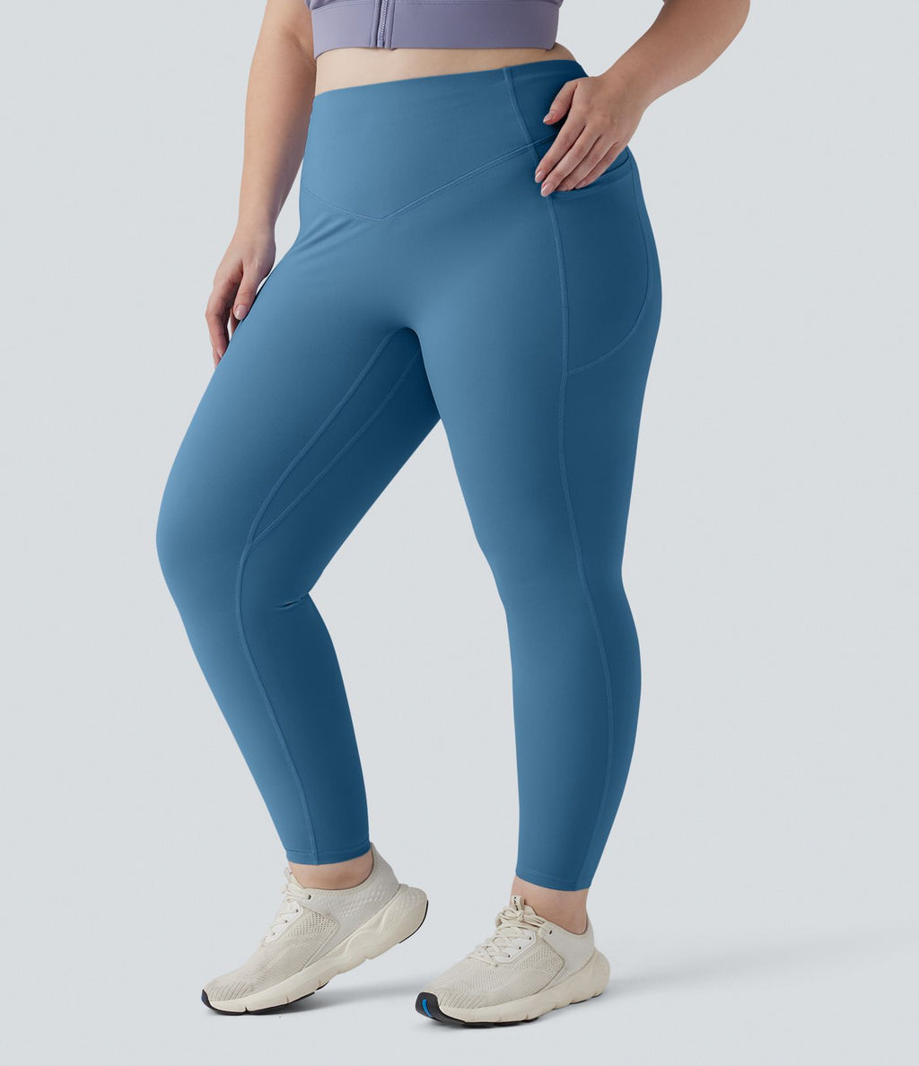 Legging d'entraînement gainant galbant taille haute grande taille avec effet scrunch et poches Halara UltraSculpt™