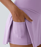 Jupe de tennis mini 2-en-1 quotidienne SoftlyZero™ Airy avec croisement, poche latérale et effet frais InstantCool, Lucid, protection solaire UPF50+