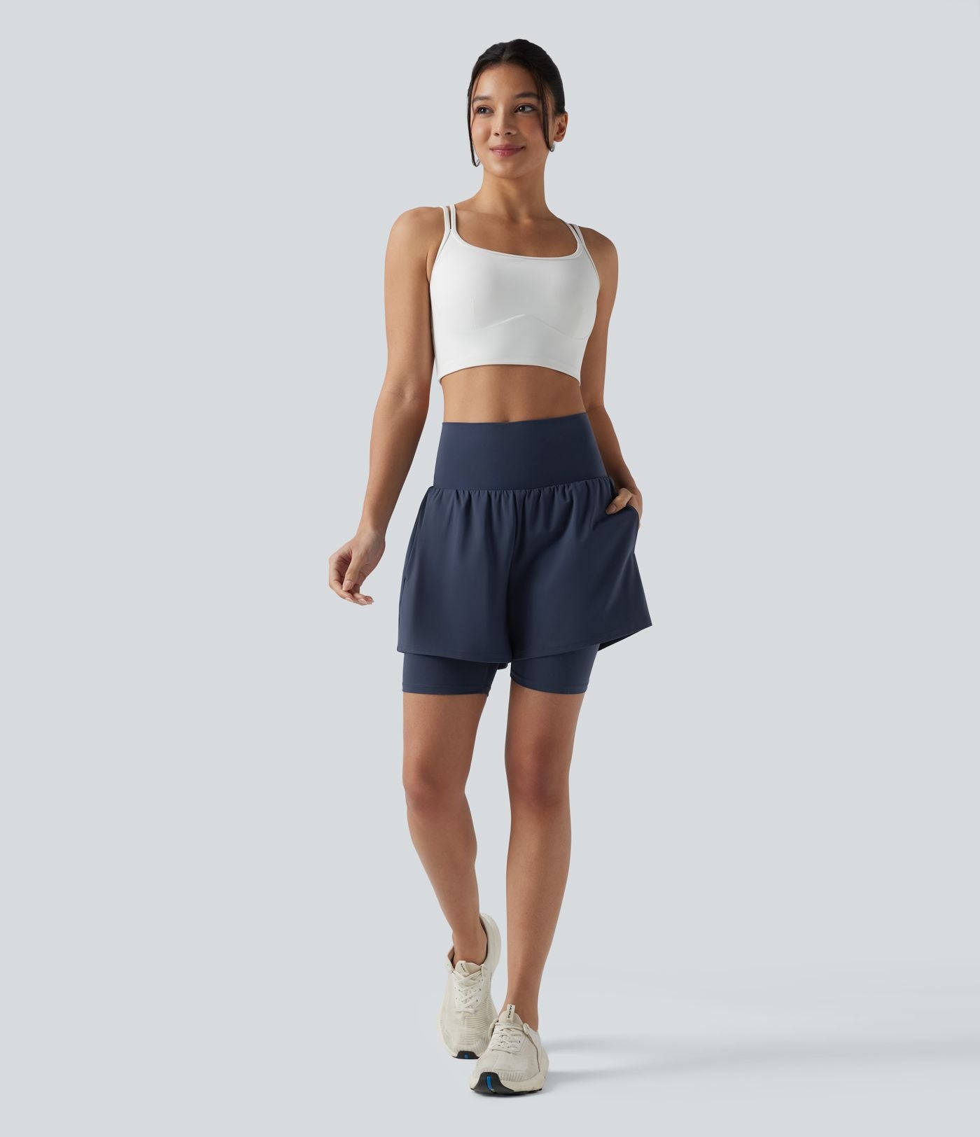 Short de yoga SoftlyZero™ Airy 2-en-1 taille ultra-haute effet frais InstantCool 17,5 cm avec poches