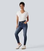 Jean skinny Halara Flex™ taille mi-haute délavé avec poches