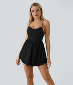 Breezeful™ Robe Casual Mini Fluide à Séchage Rapide à Volants Superposés Dos Nu et Lacée