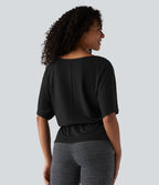 T-shirt de travail col bateau demi-manches