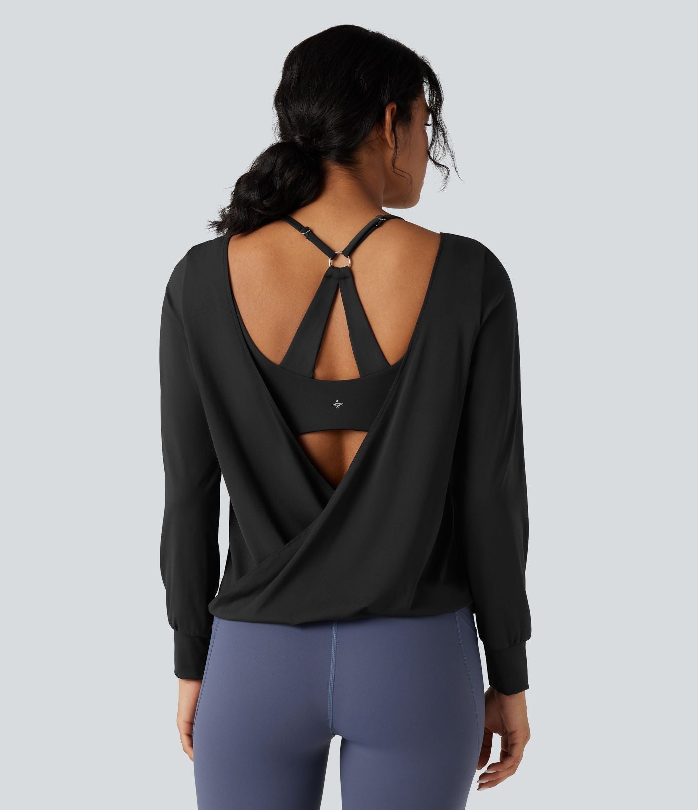 Top de sport yoga SoftlyZero™ Airy 2-en-1 découpe au dos toucher frais
