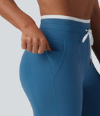 Legging de yoga corsaire Halara UltraSculpt™ color block taille haute gainant avec cordon de serrage avec poches