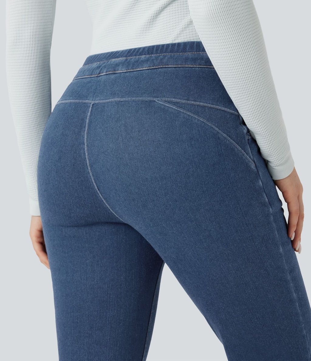 Halara Flex™ Denim Heat Legging casual évasé taille haute avec cordon de serrage et poches