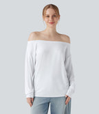 T-shirt épaules dénudées à manches longues