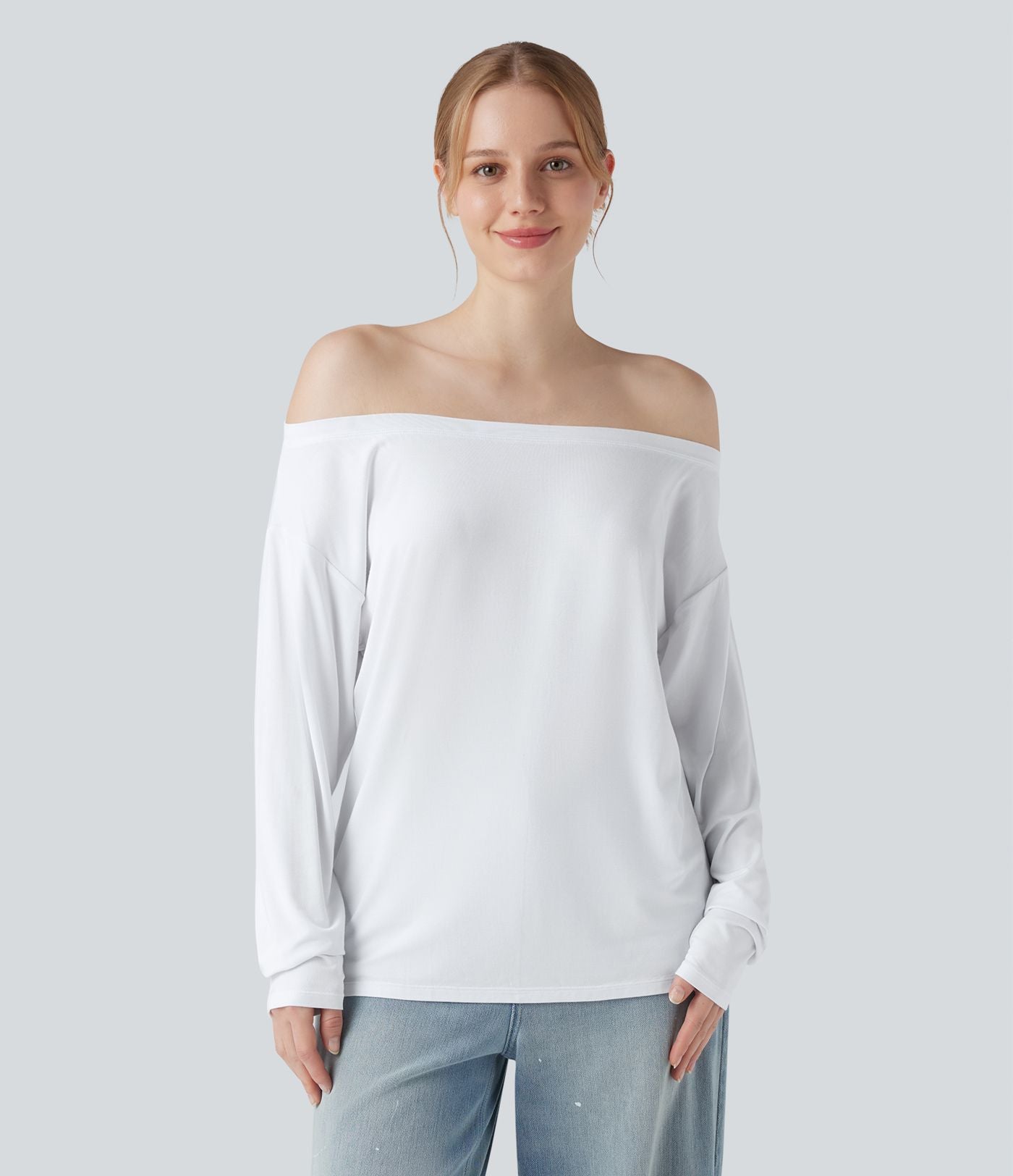 T-shirt épaules dénudées à manches longues