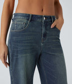 Jean ample délavé taille basse Halara Flex™ à poches multiples
