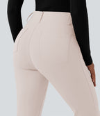 Pantalon tailleur évasé taille haute avec poches Halara Flex™