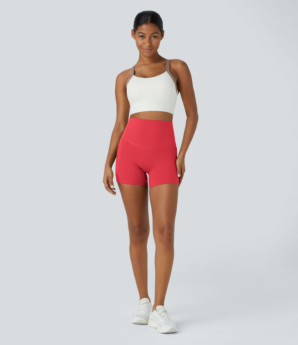 Short cycliste d'entraînement gainant taille haute UltraSculpt™ SoCinched à poches latérales 12,5 cm