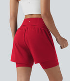 Short de yoga SoftlyZero™ Airy 2-en-1 taille ultra-haute effet frais InstantCool 17,5 cm avec poches