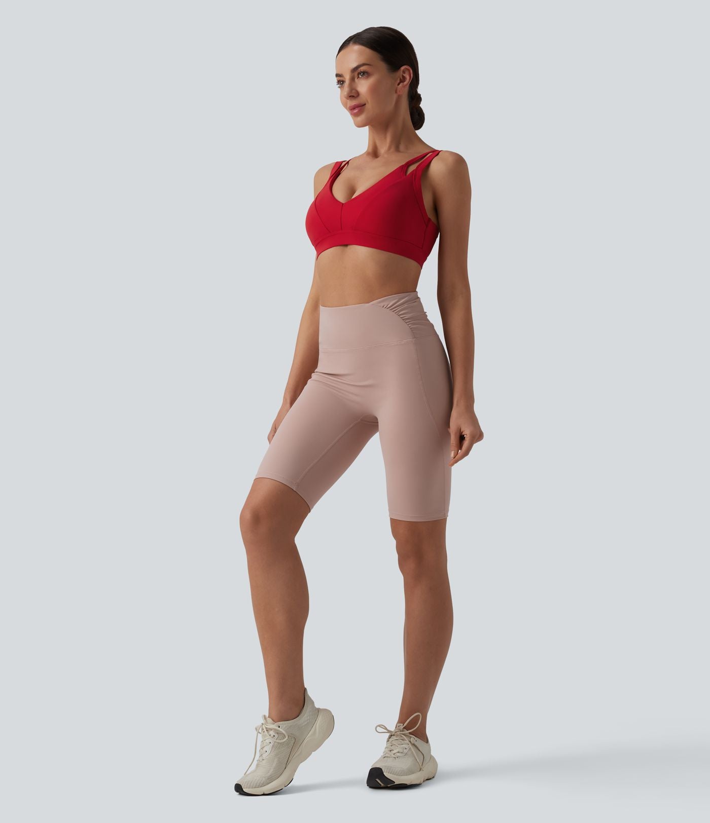 Brassière de sport SoftlyZero™ Airy yoga dos nu à double bretelles maintien léger effet frais InstantCool, protection solaire UPF50+