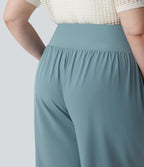 Pantalon capri grande taille Breezeful™ taille haute gainant à ourlet arrondi séchage rapide avec poches
