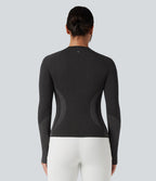 Haut de sport yoga manches raglan longues avec passants pouces sans couture OneForm Seamless Flow