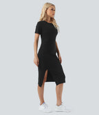 Robe Midi Chill Ruchée à Ourlet Fendu - Wonder