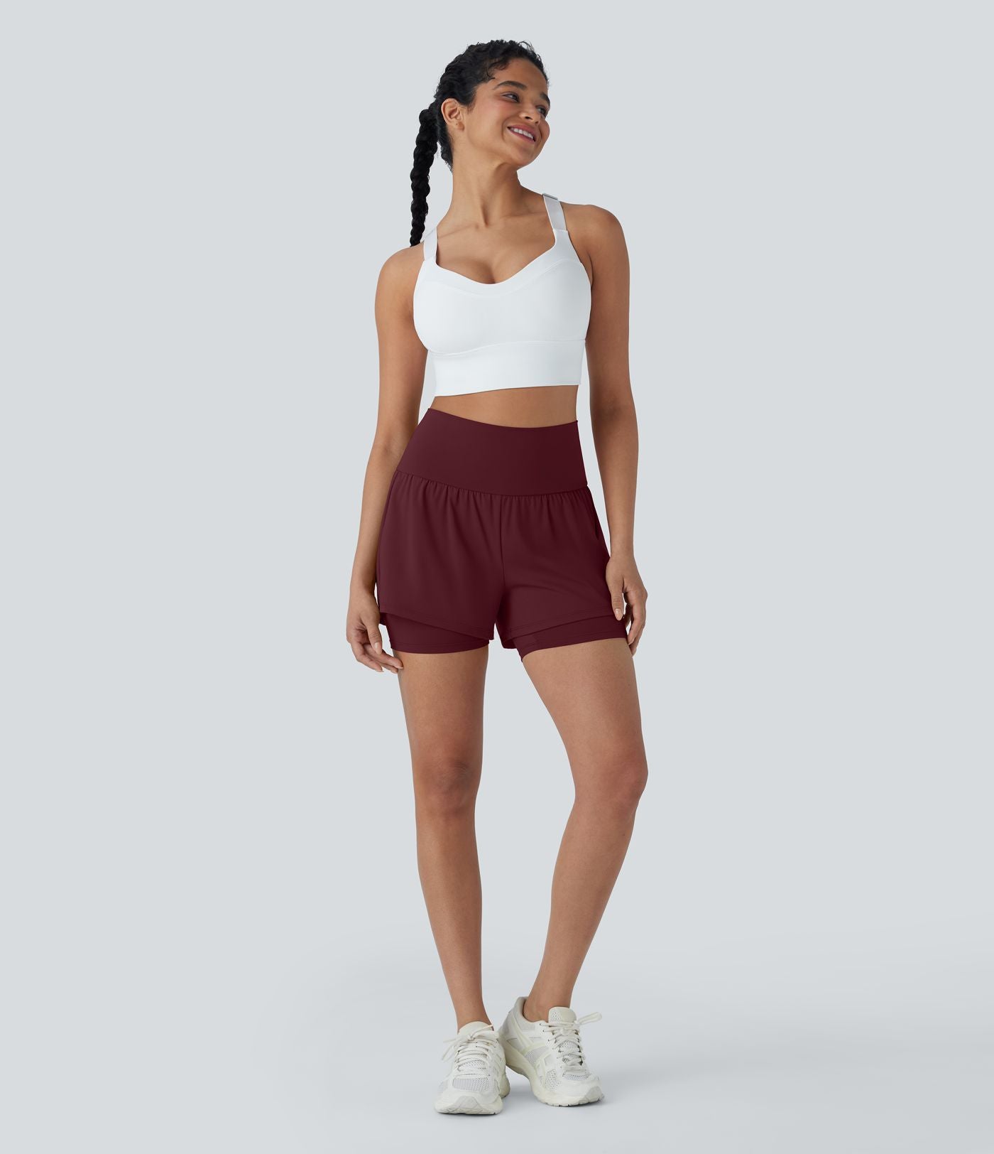 Short de yoga 2-en-1 SoftlyZero™ Airy taille très haute effet frais InstantCool 12,5 cm avec poches