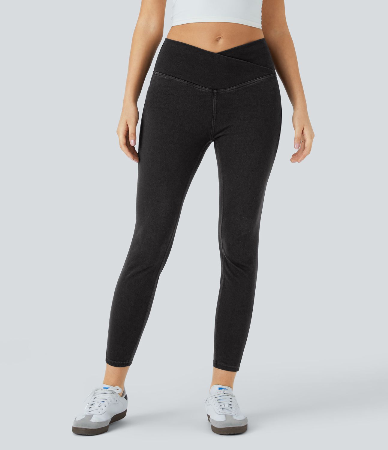 Halara Flex™ Jegging Travail Tricoté Extensible Lavé Poche Latérale Croisée