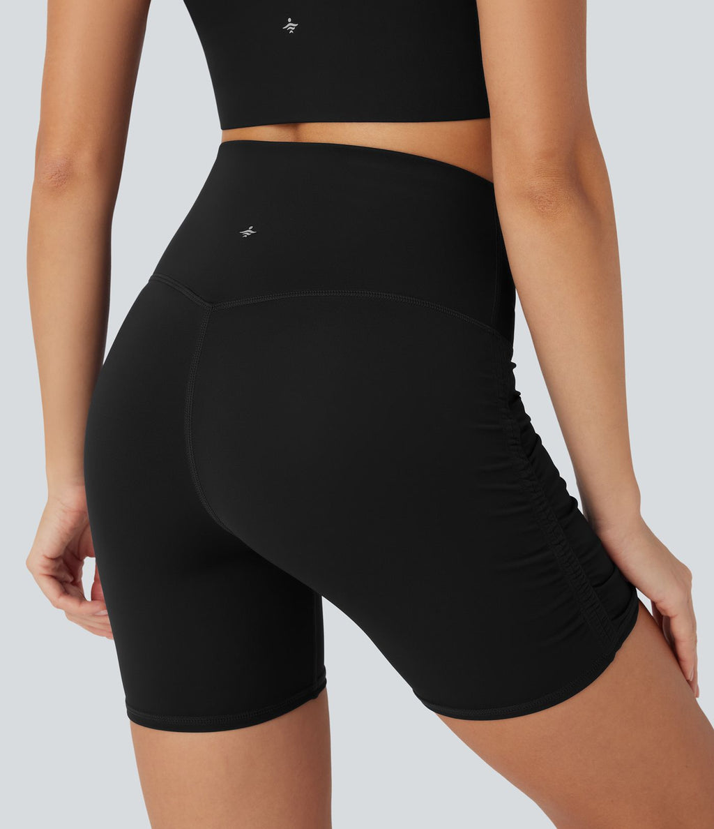 Short cycliste 12,5 cm de course gainant taille haute avec fronces et séchage rapide SoftlyZero™
