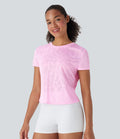 Haut de sport yoga ourlet croisé jacquard sans couture OneForm Seamless Flow