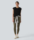 Haut de sport yoga SoftlyZero™ Airy col rond sans manches mesh contrastant effet frais InstantCool