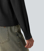 Veste cargo casual col montant manches longues avec poches