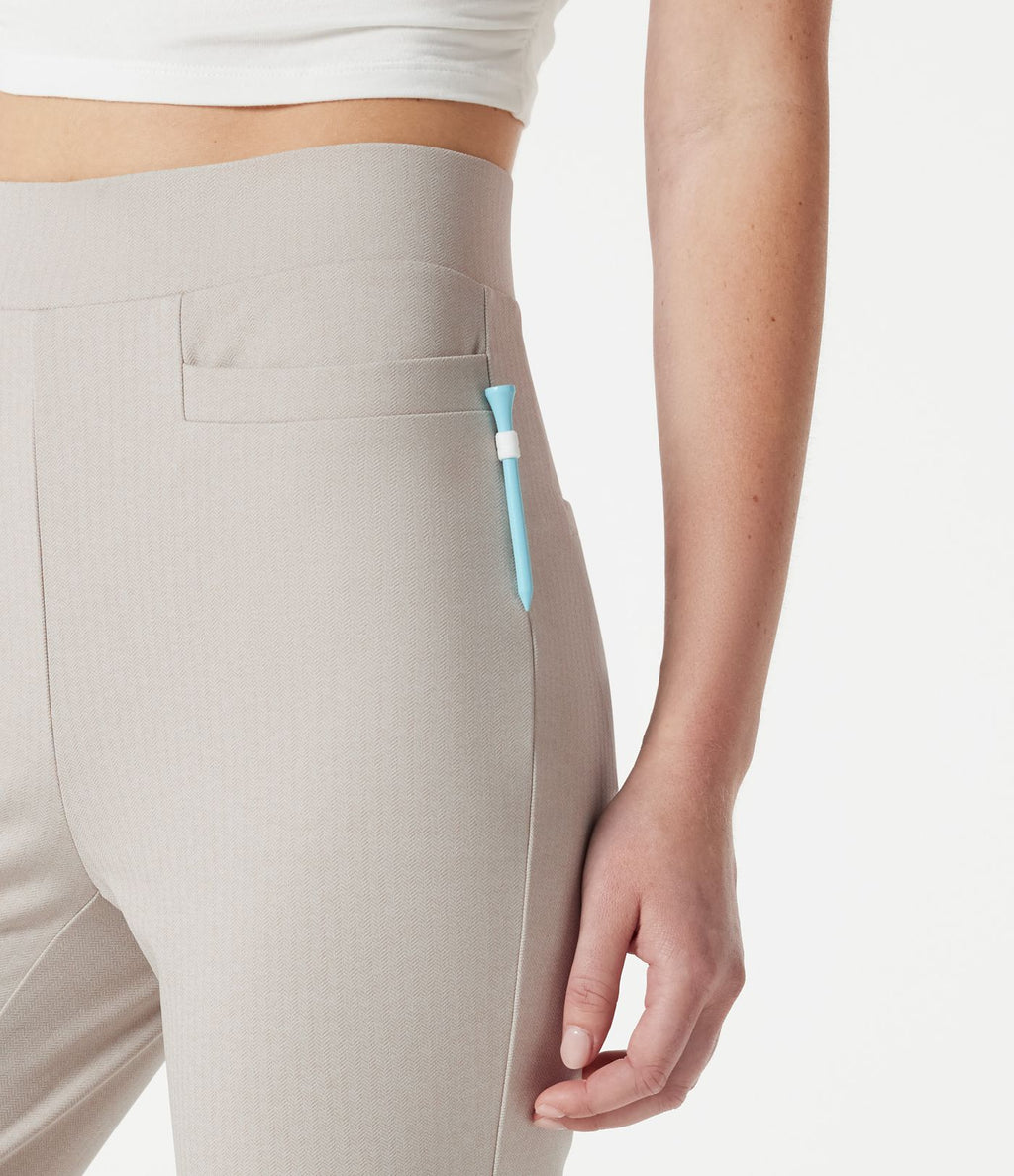 Pantalon corsaire de golf slim à chevrons taille haute avec poches