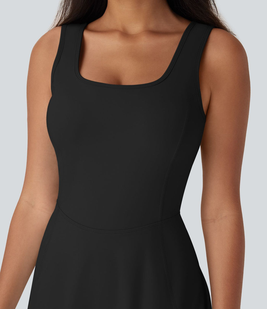 Robe SoftlyZero™ Airy de danse mini 2-en-1 dos nu, col U, bretelles croisées, poches latérales et effet frais InstantCool, accès facile Easy Peasy