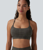 Halara UltraSculpt™ Brassière de sport yoga maintien léger imprimé carreaux