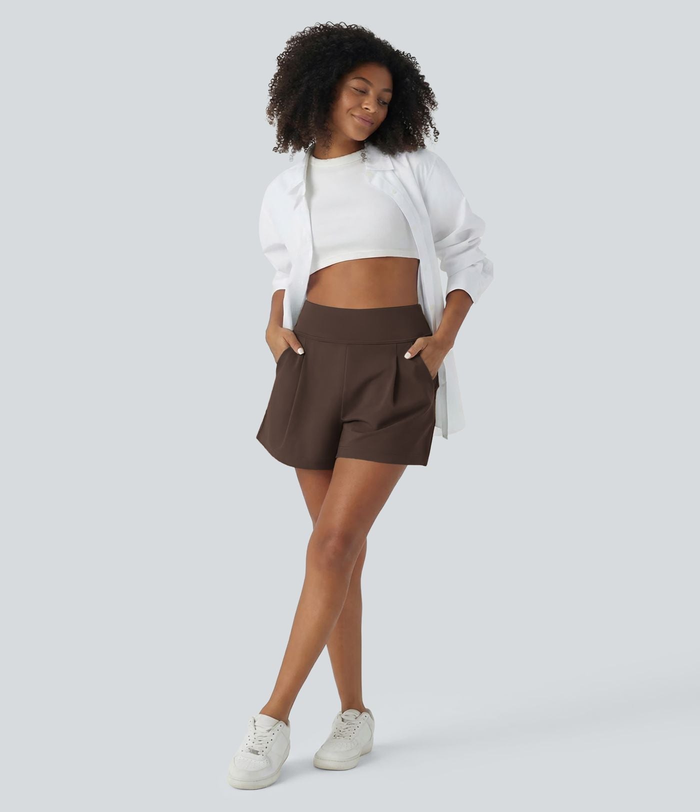 Short de travail large taille haute DayStretch avec poches
