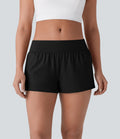Short de yoga 2-en-1 SoftlyZero™ Airy à taille basse, cordon de serrage intérieur, poche dorsale et poche latérale dissimulée effet frais InstantCool
