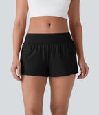 Short de yoga 2-en-1 SoftlyZero™ Airy à taille basse, cordon de serrage intérieur, poche dorsale et poche latérale dissimulée effet frais InstantCool