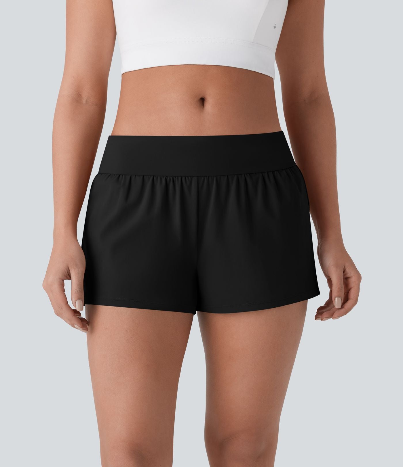 Short de yoga 2-en-1 SoftlyZero™ Airy à taille basse, cordon de serrage intérieur, poche dorsale et poche latérale dissimulée effet frais InstantCool
