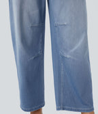 Jean Barrel 7/8 décontracté taille mi-haute avec poches Halara Flex™