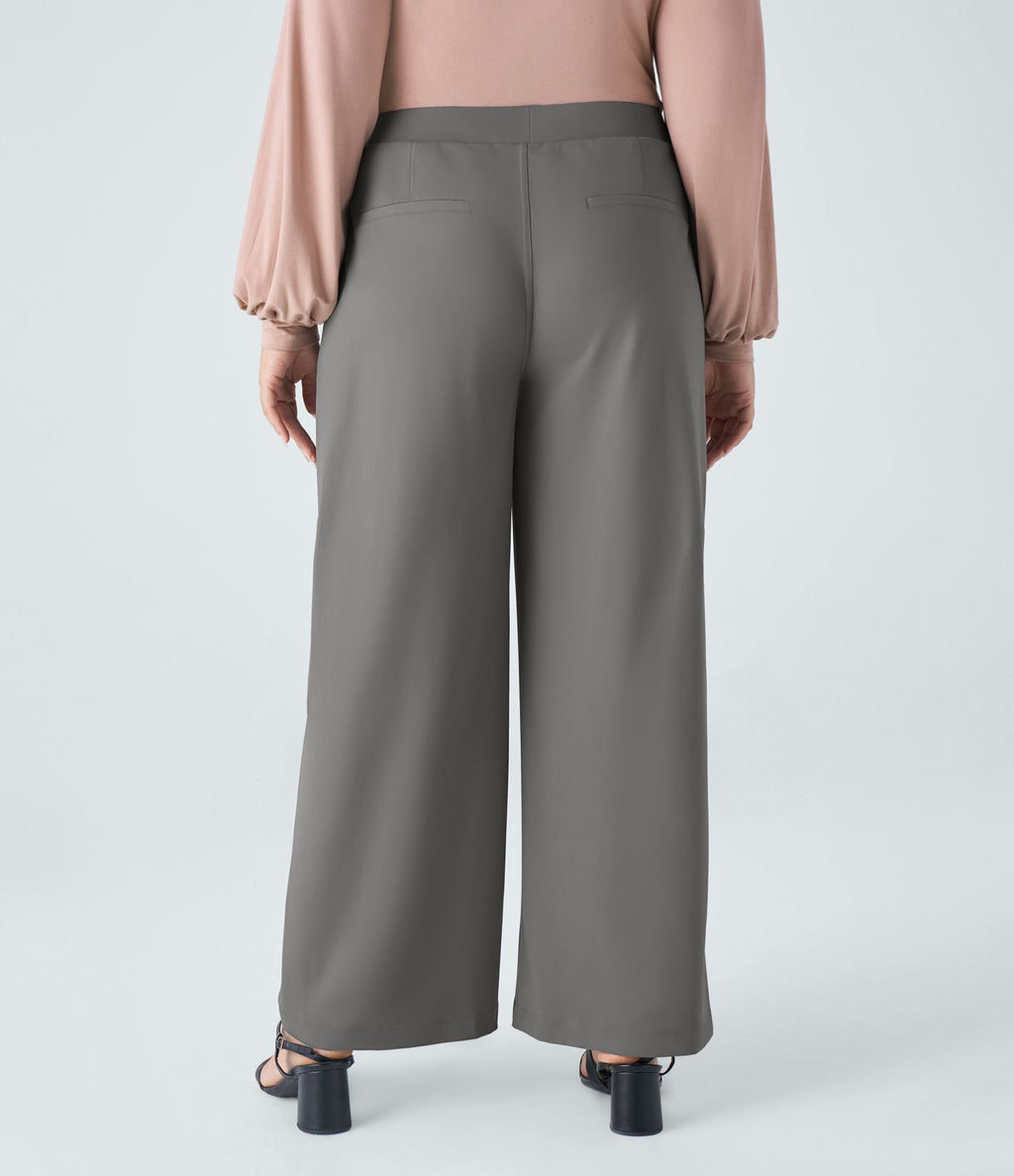 Pantalon de travail grande taille coupe droite taille haute Halara Flex™ DayStretch avec poches